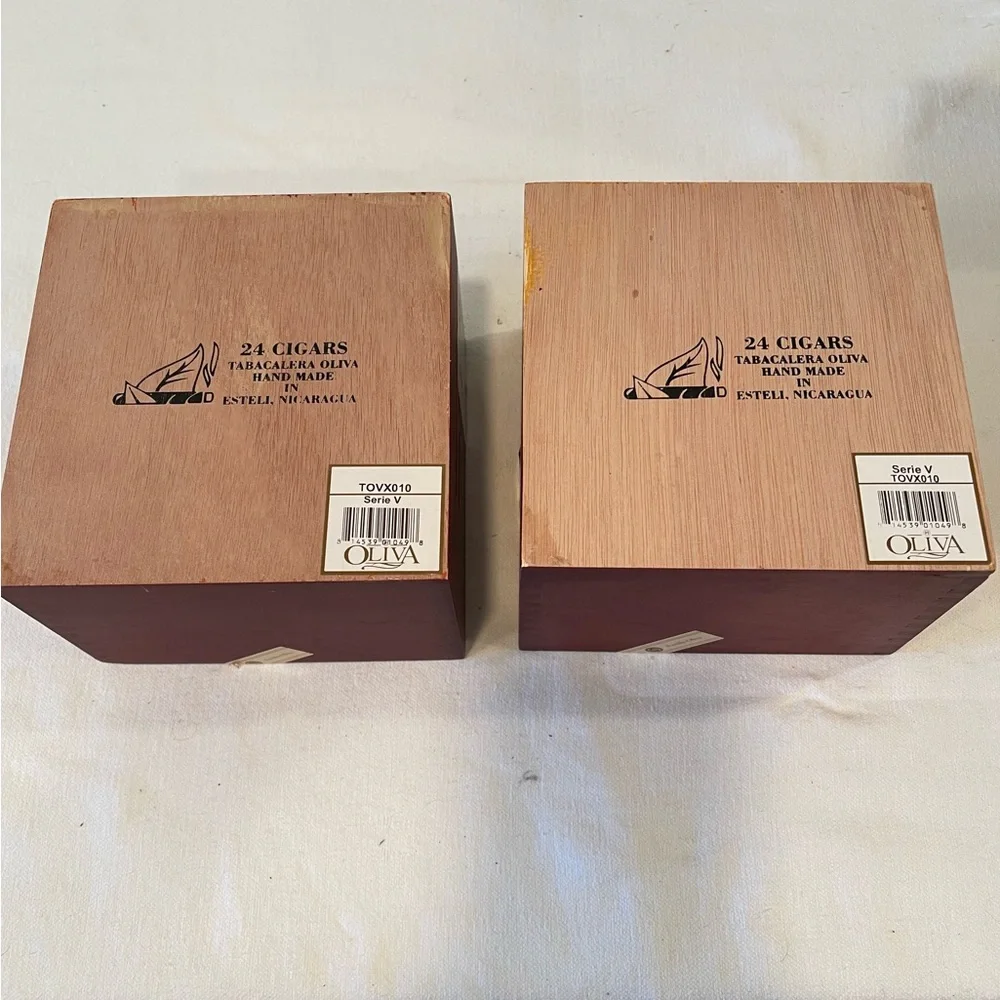 2 Oliva Series 5 Liga Especial empty cigar boxes with sliding lid